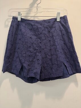 NWOT Women's Eyelet Overlay Shorts - Blue